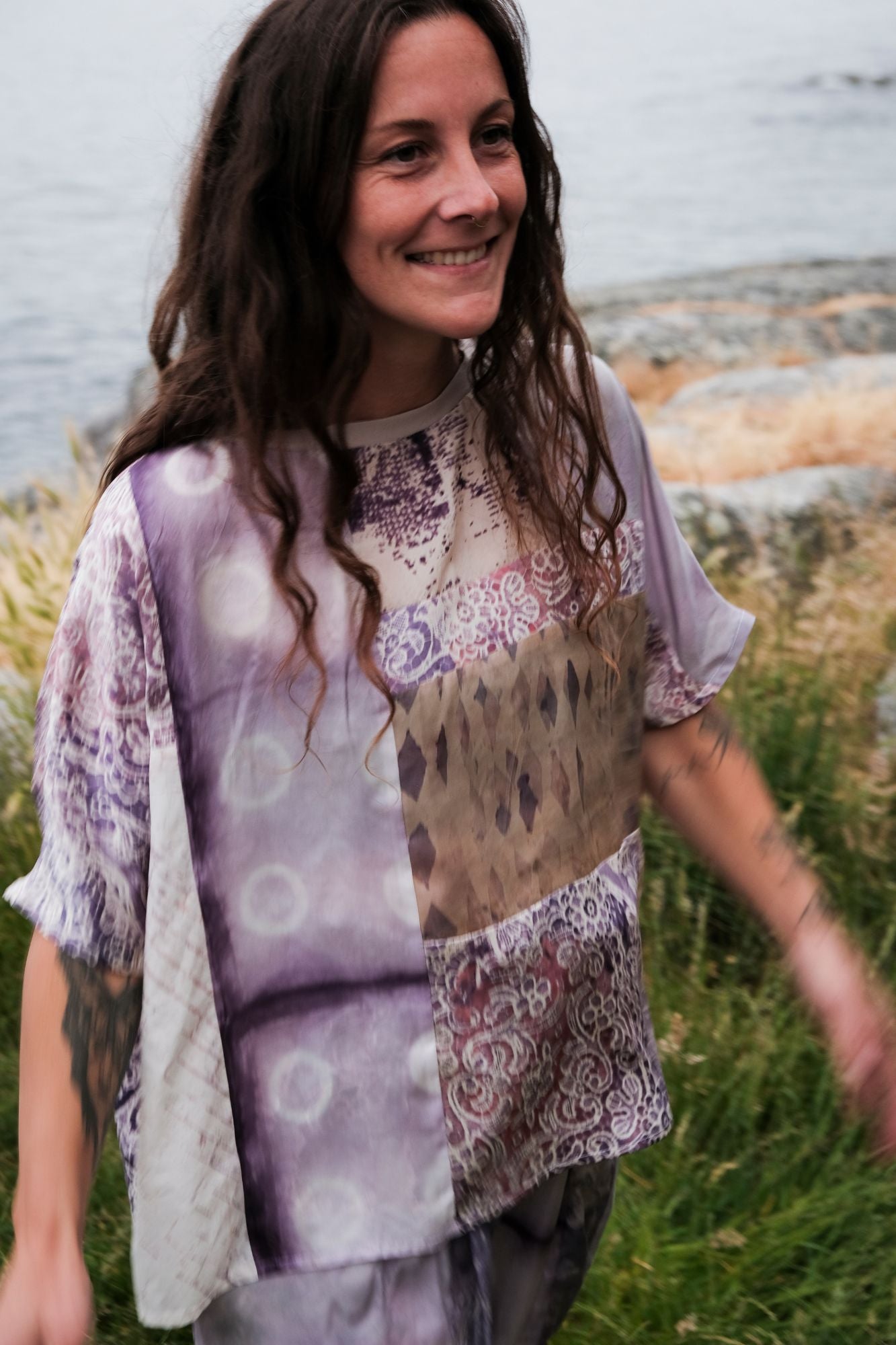 D U S K - Purple Skies Patchwork Tee