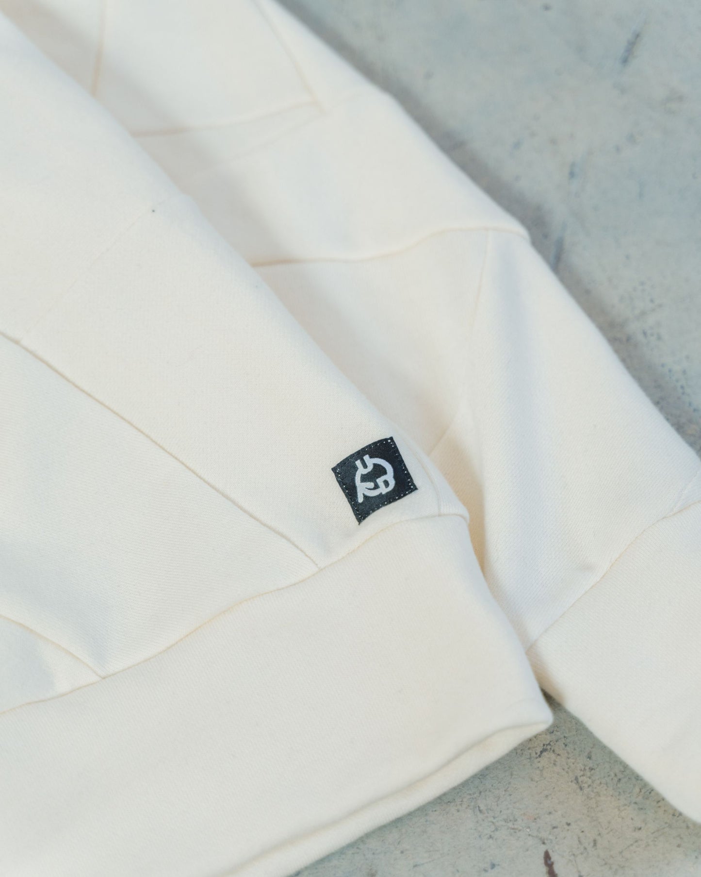 White Scrapwork Cotton Crew Sweater