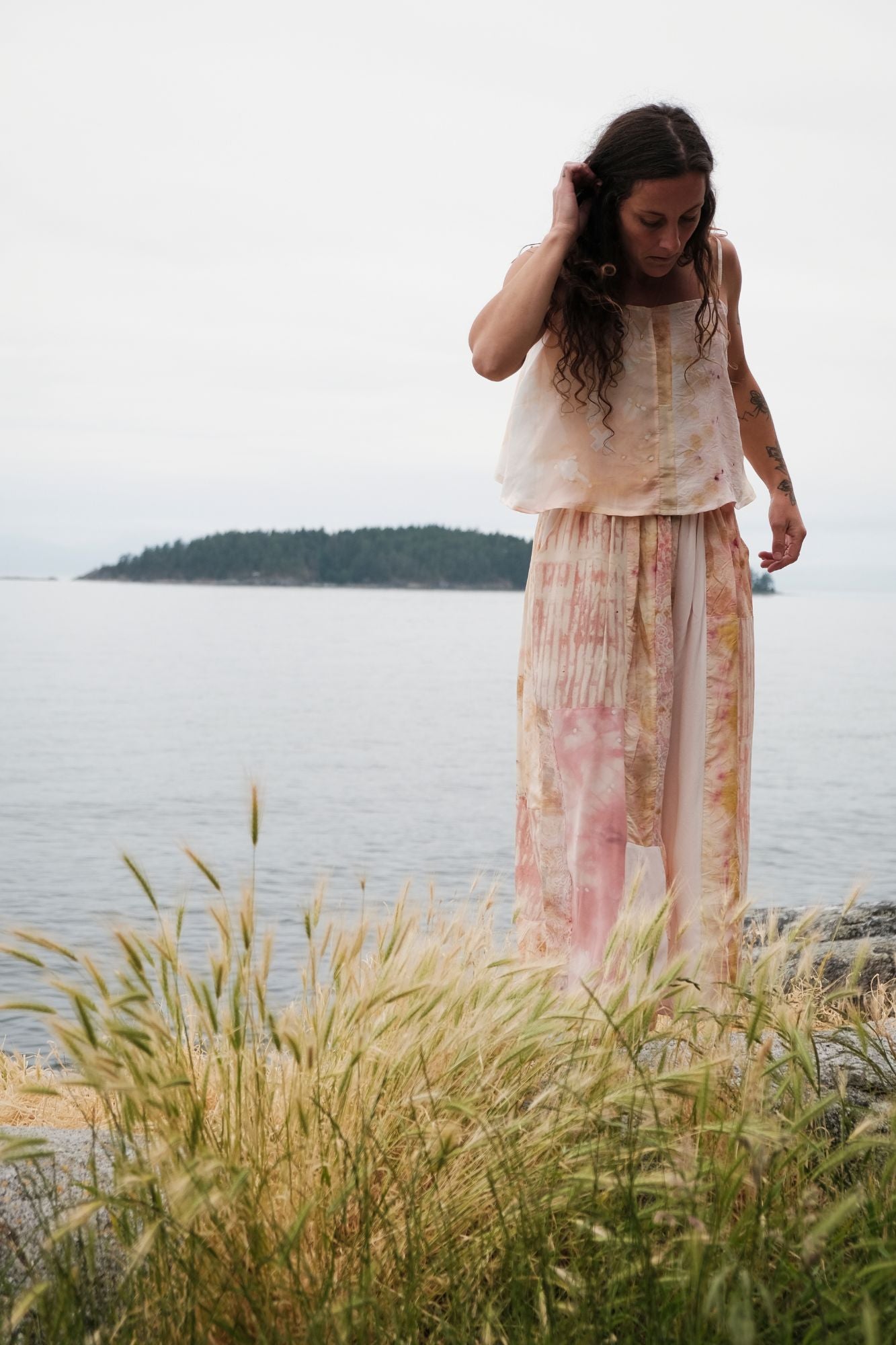 D U S K - Pink Clouds Patchwork Pant