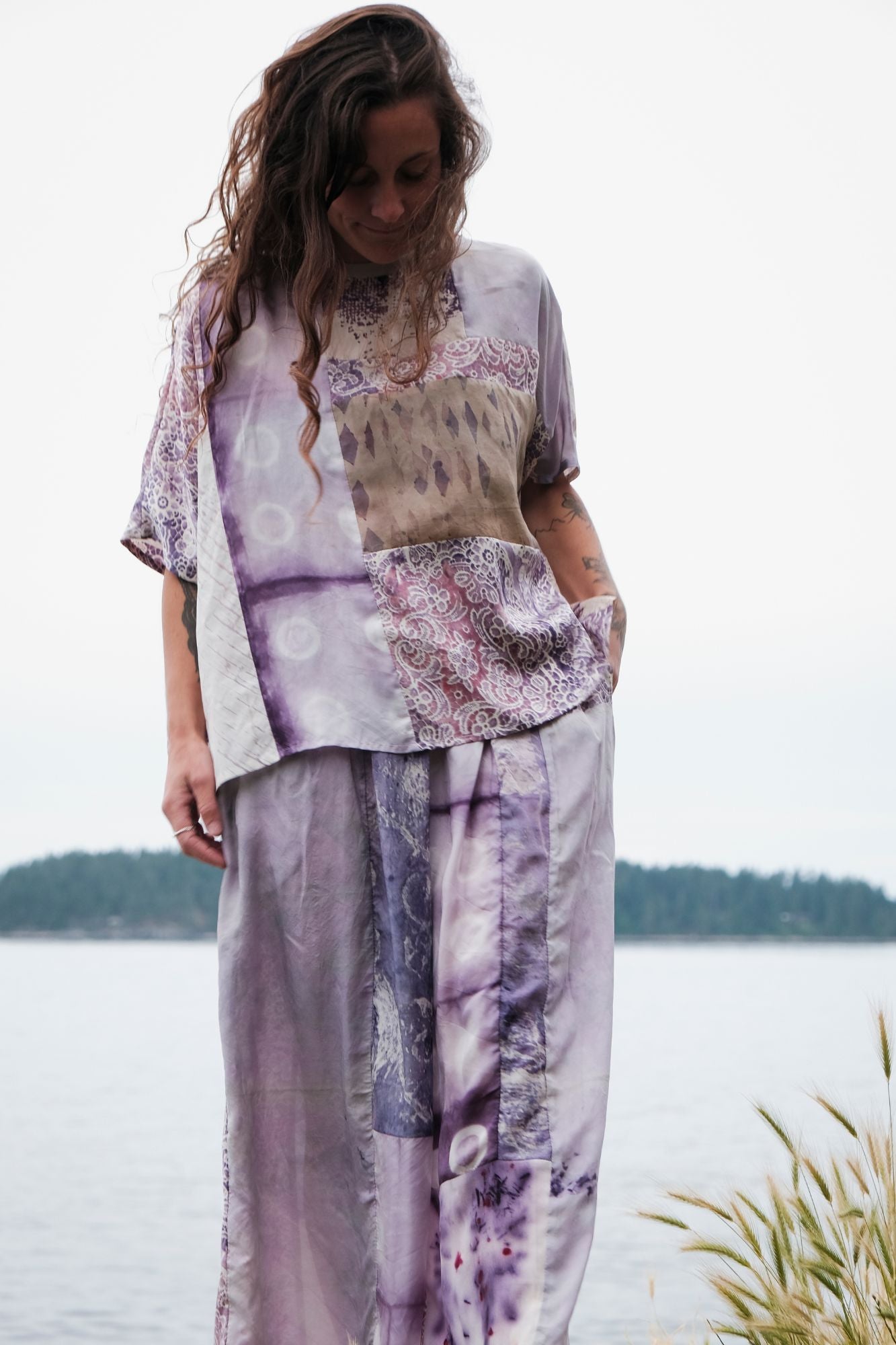 D U S K - Purple Skies Patchwork Tee