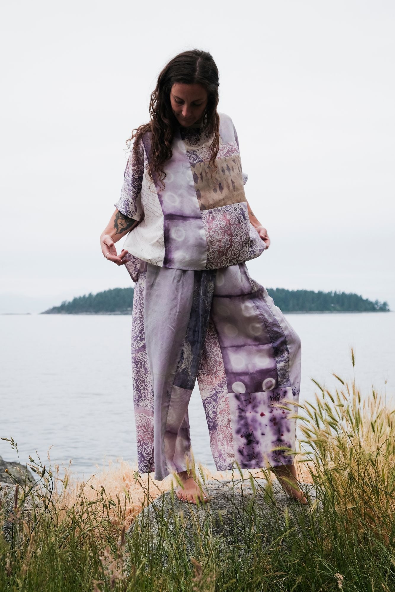 D U S K - Purple Skies Patchwork Tee