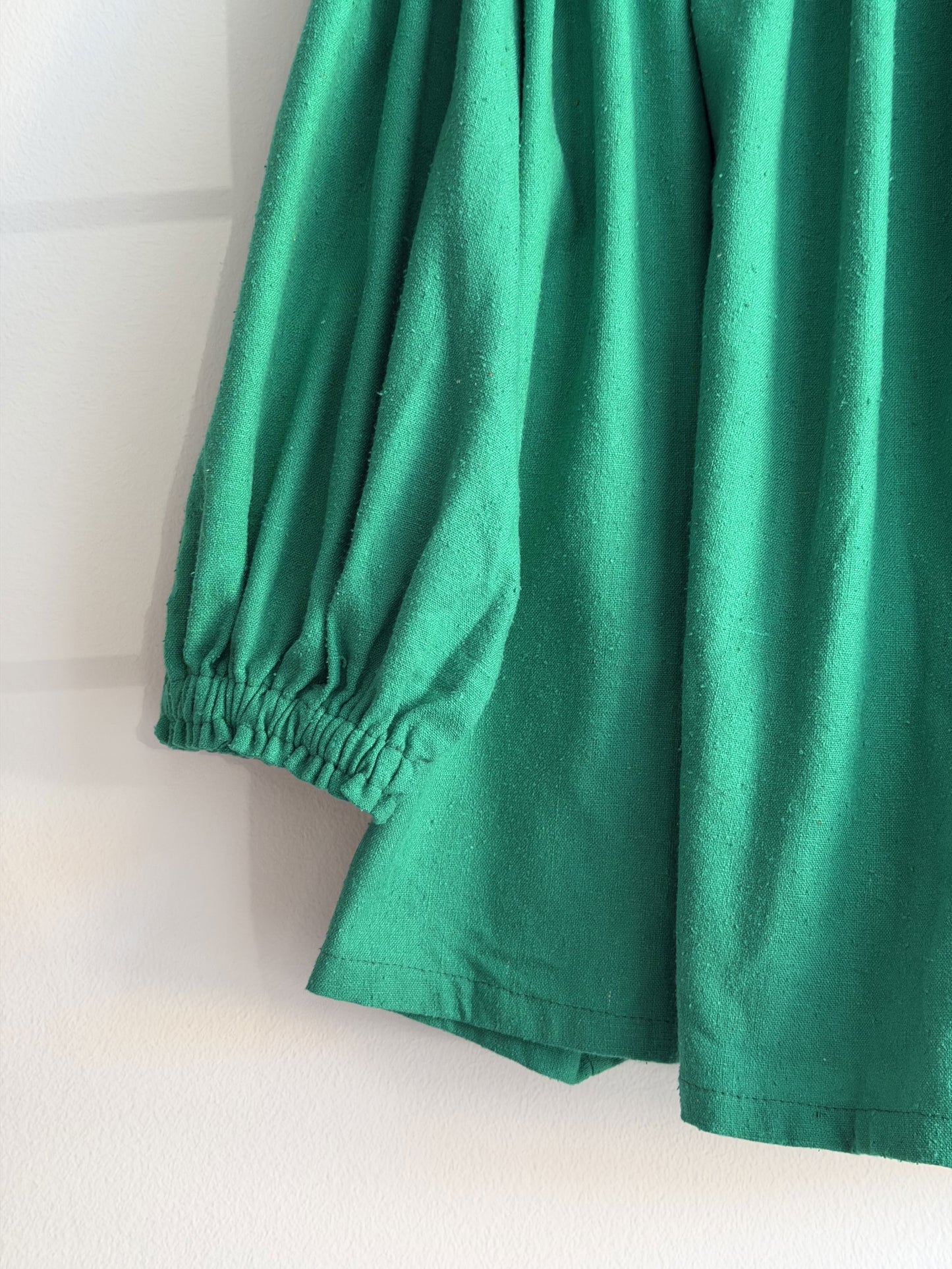 Parakeet Green Raw Silk Picnic Top