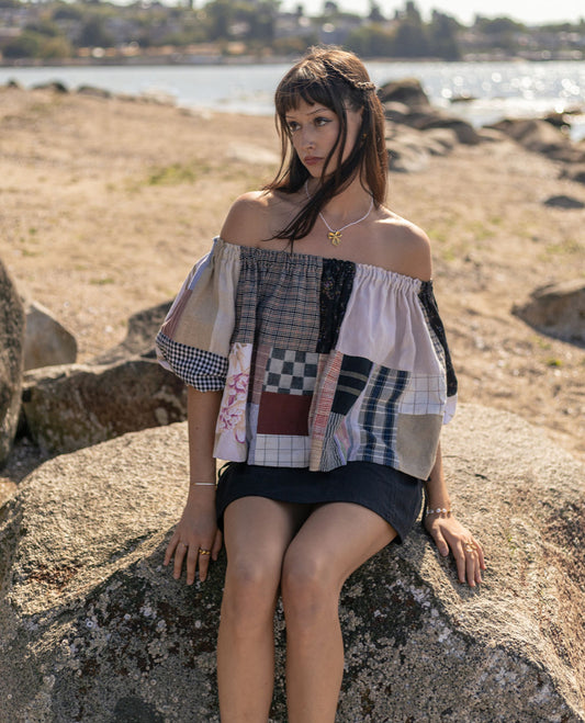 Summer cottage patchwork picnic top