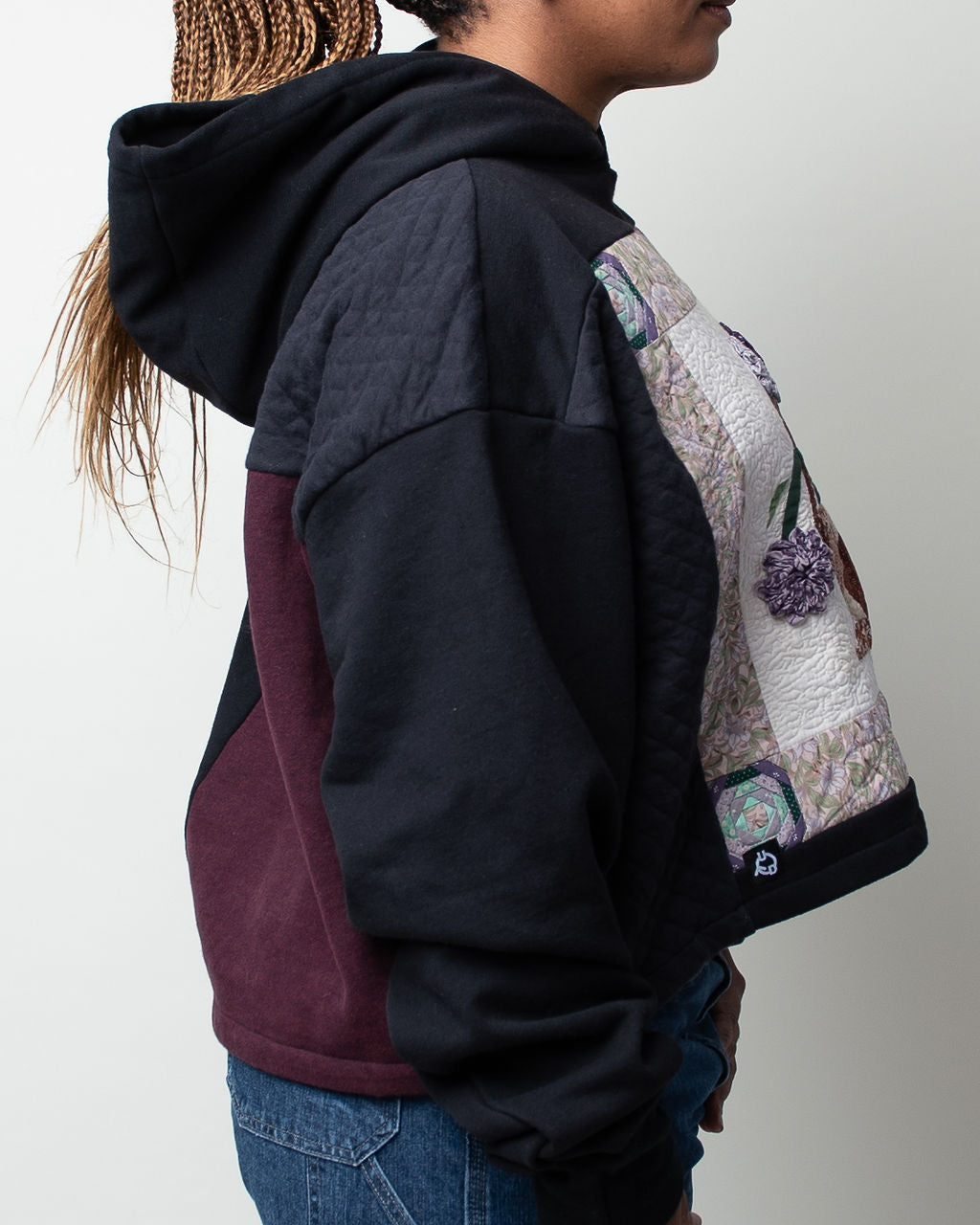 Quilted Basket Cropped Hoodie