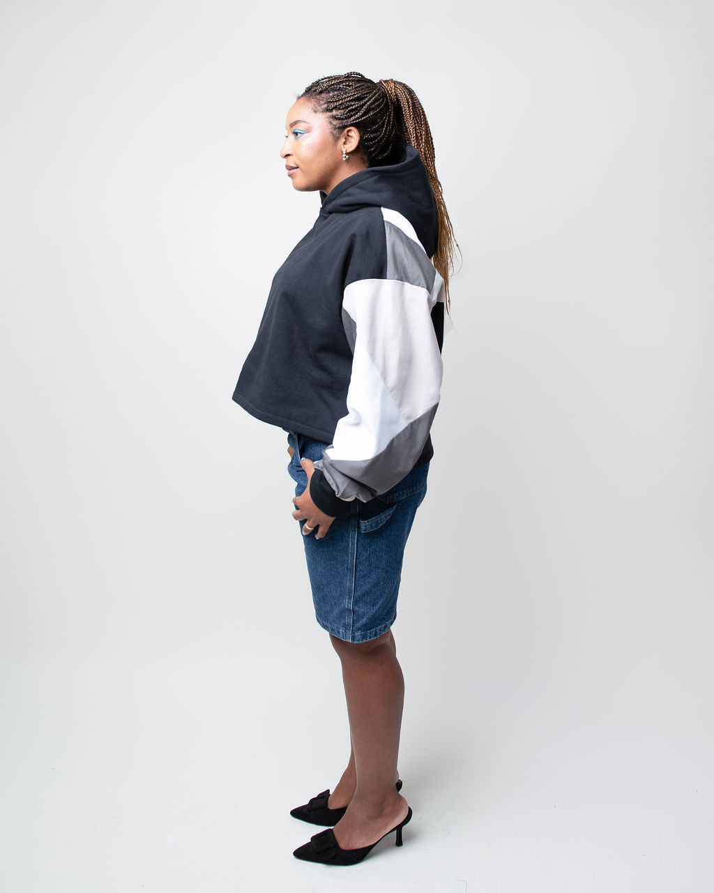 White Lights Cropped Hoodie