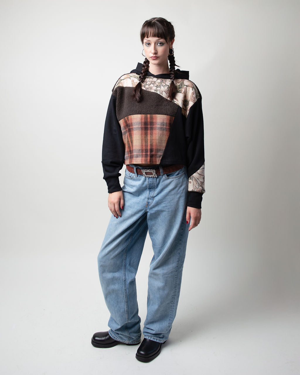 Wool Teddy Cropped Hoodie
