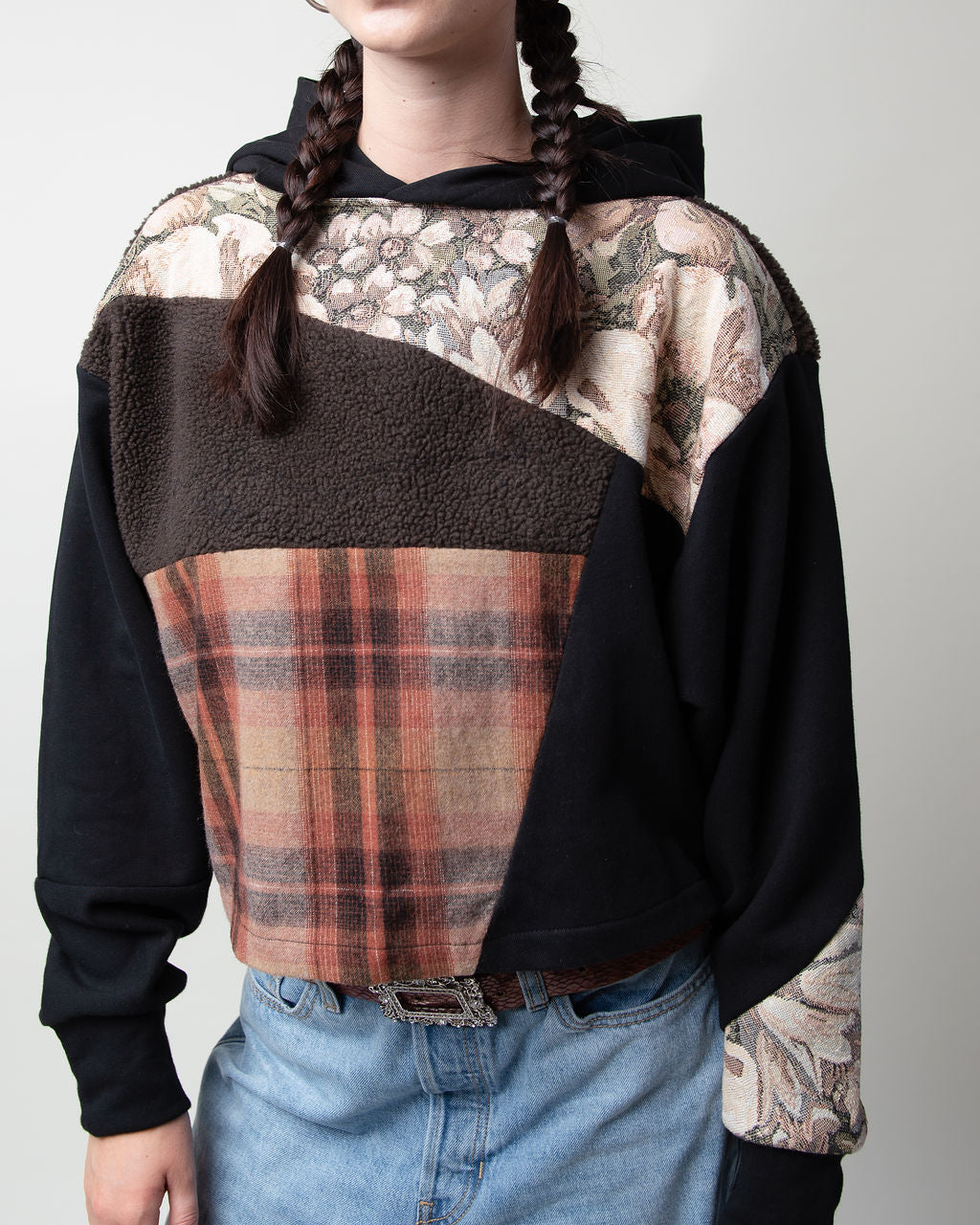 Wool Teddy Cropped Hoodie