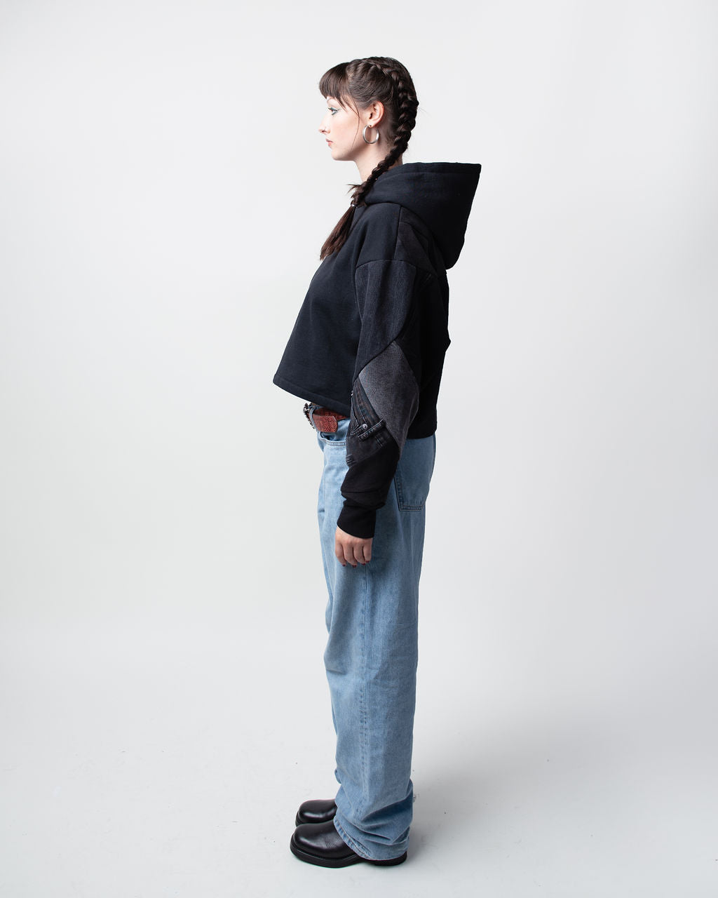 All Black Cropped Hoodie