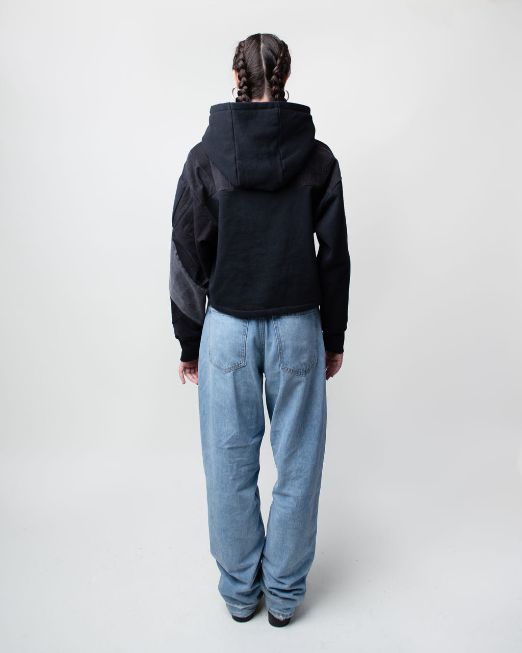 All Black Cropped Hoodie