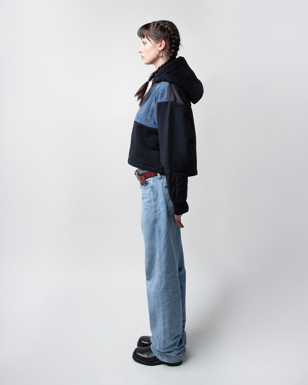 Quilted Cropped Hoodie