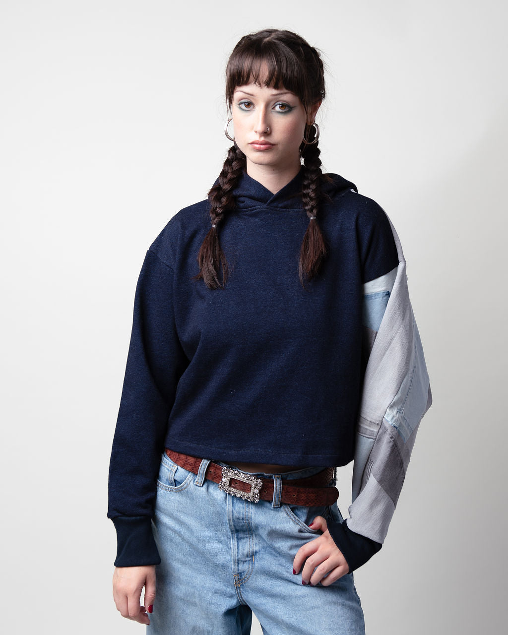 Ice Caps Cropped Hoodie