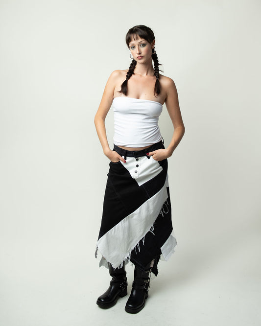 Patchwork Black & White Skirt