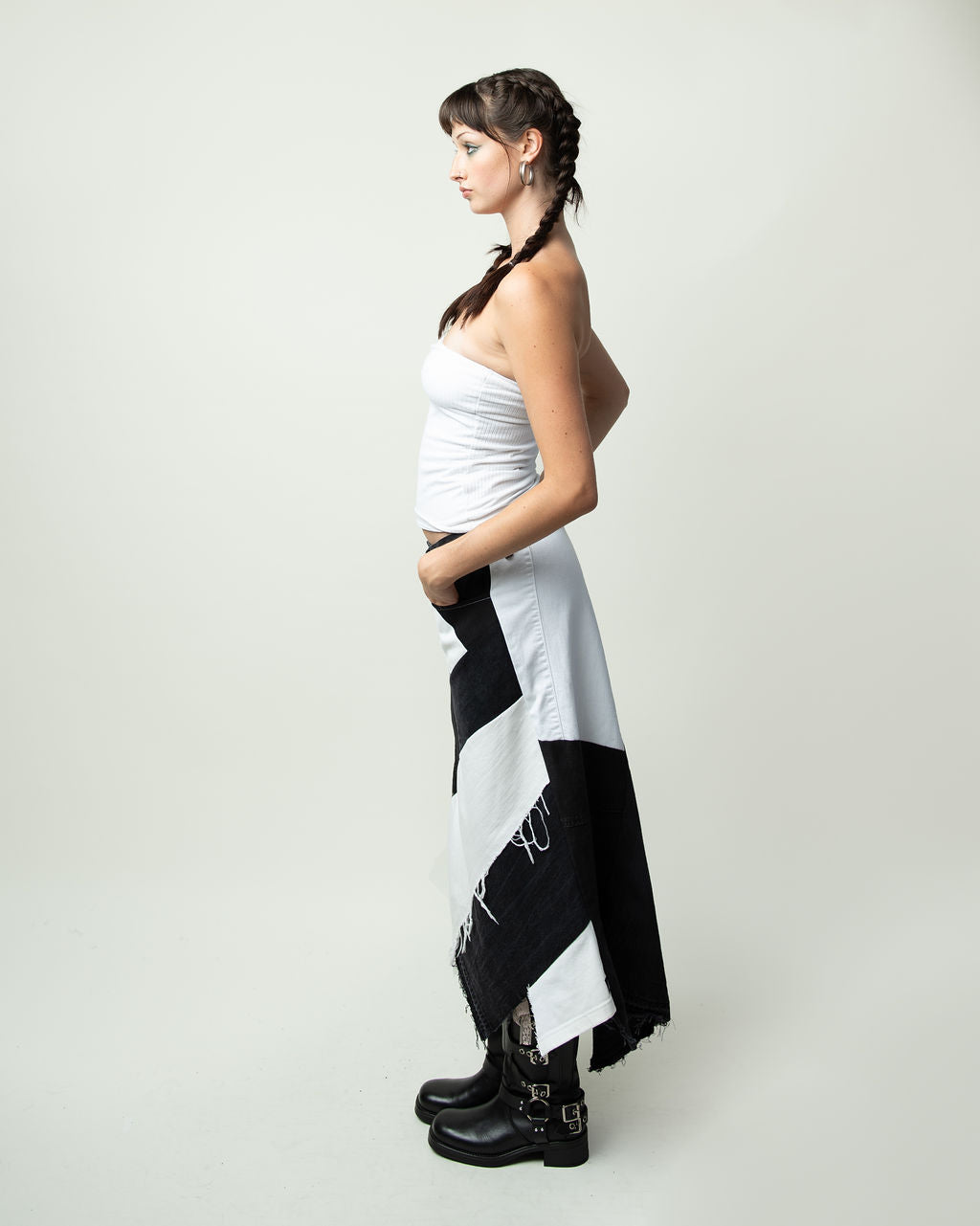 Patchwork Black & White Skirt