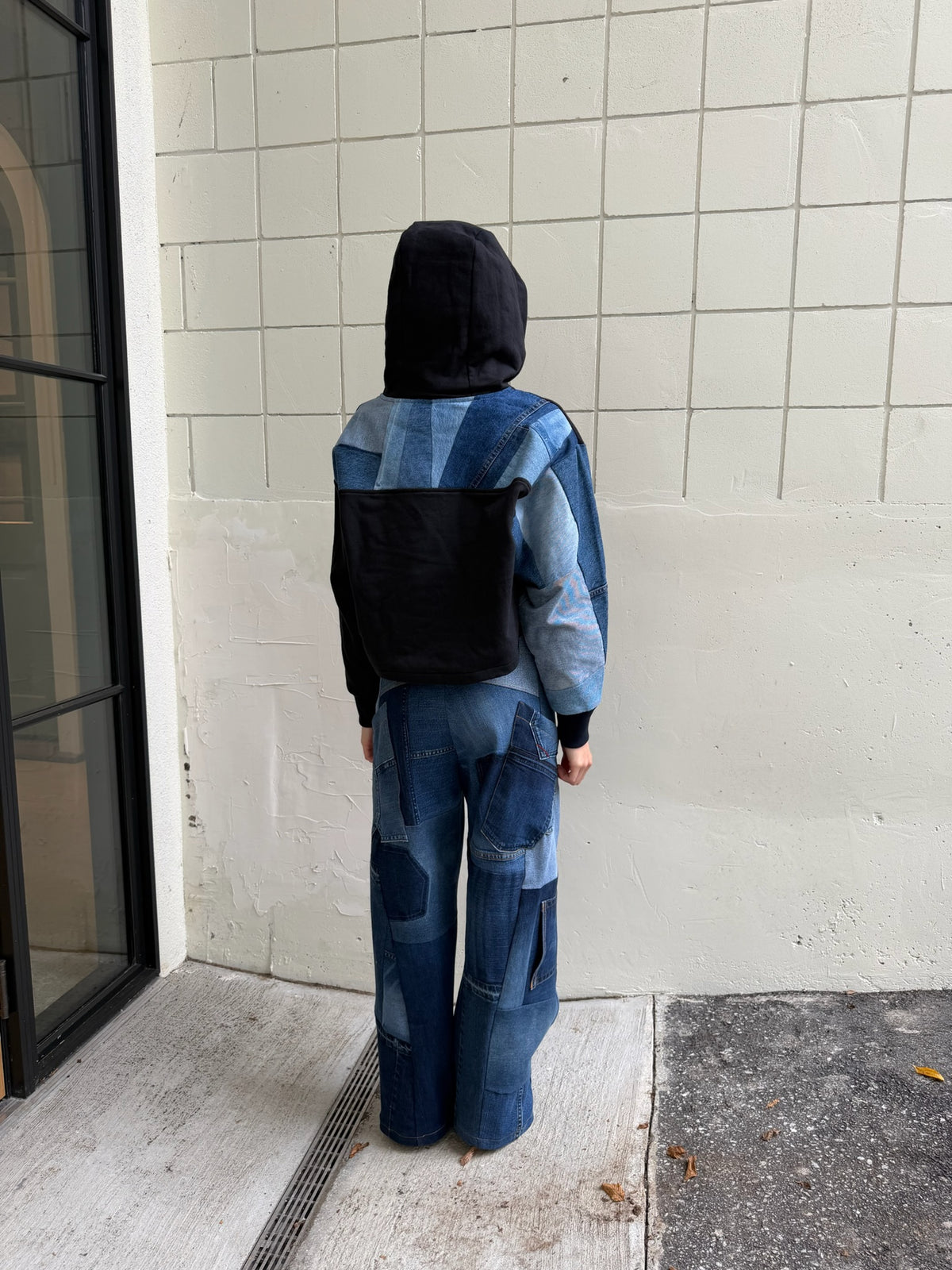 Patchwork Denim Baggy Pant – Blue Denim Mix
