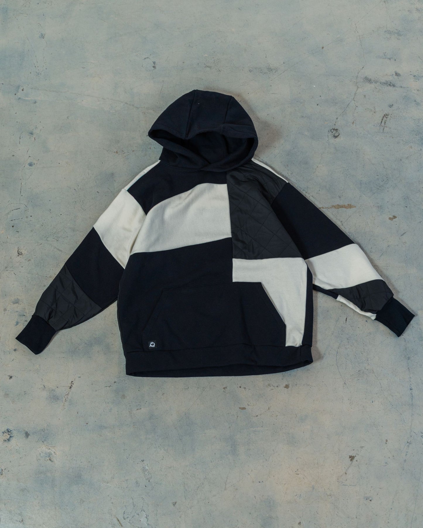 Black & White Patchwork Hoodie