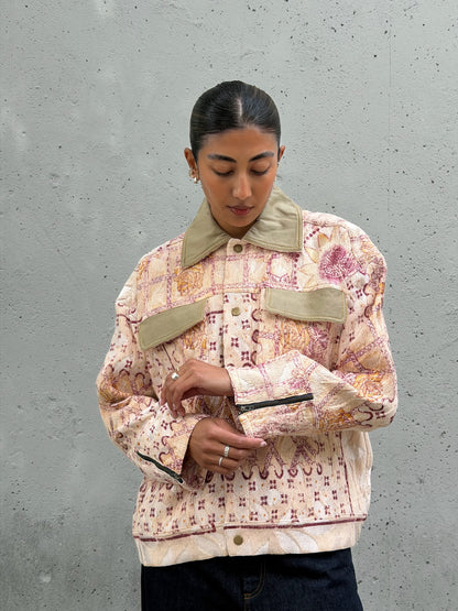 Pink Sheen Floral Jacket