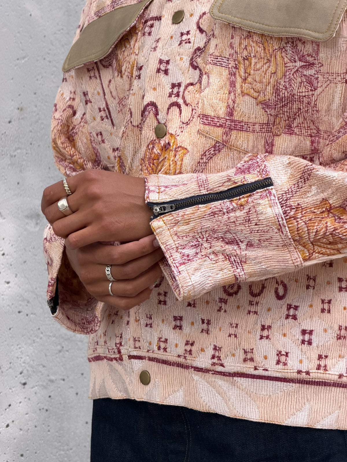Pink Sheen Floral Jacket