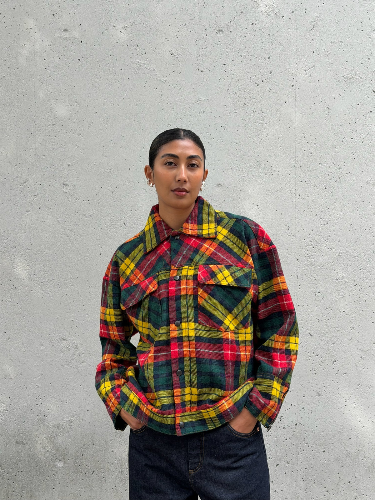 Red Wool Plaid Jacket