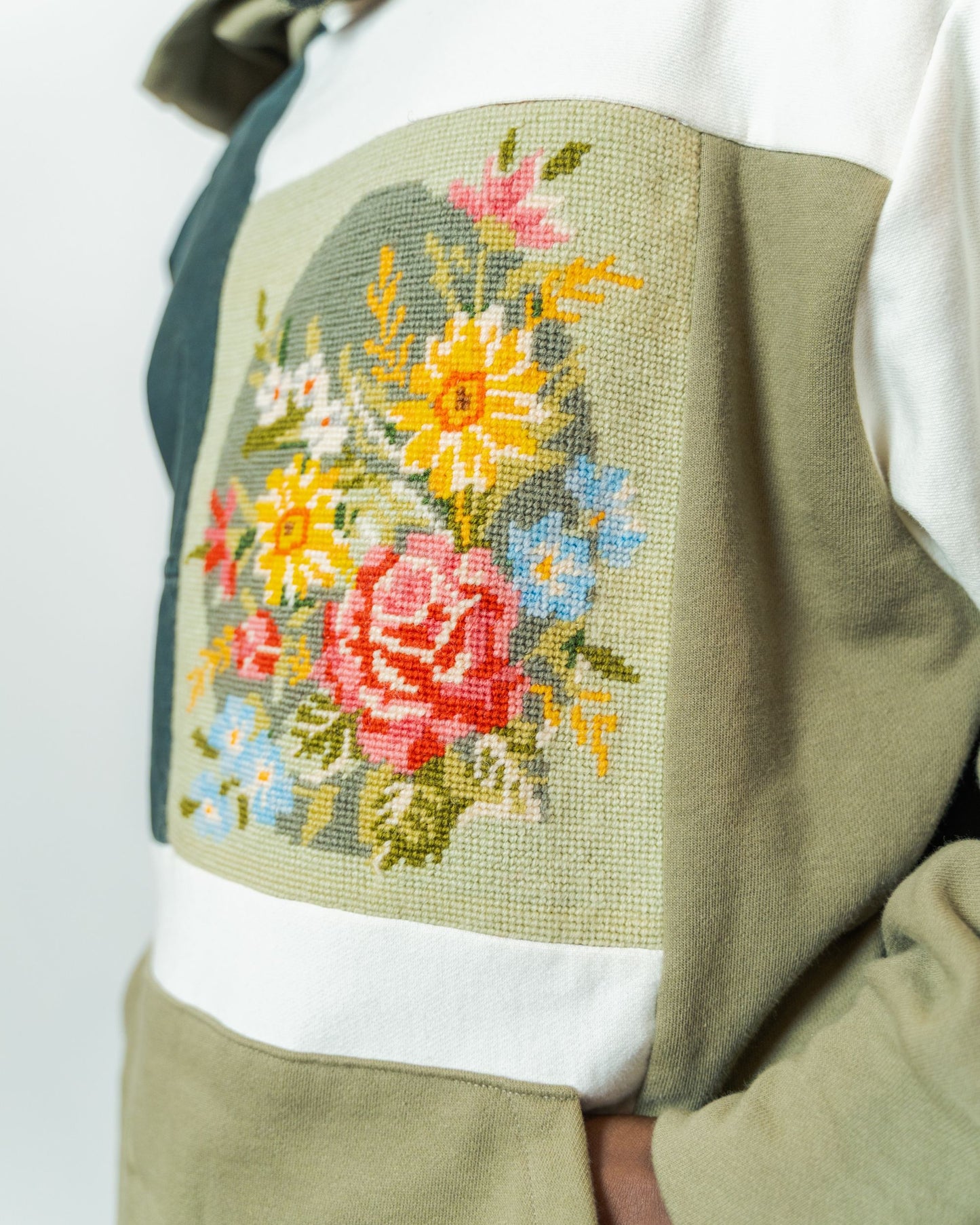 Vintage Wool Needlepoint Hoodie