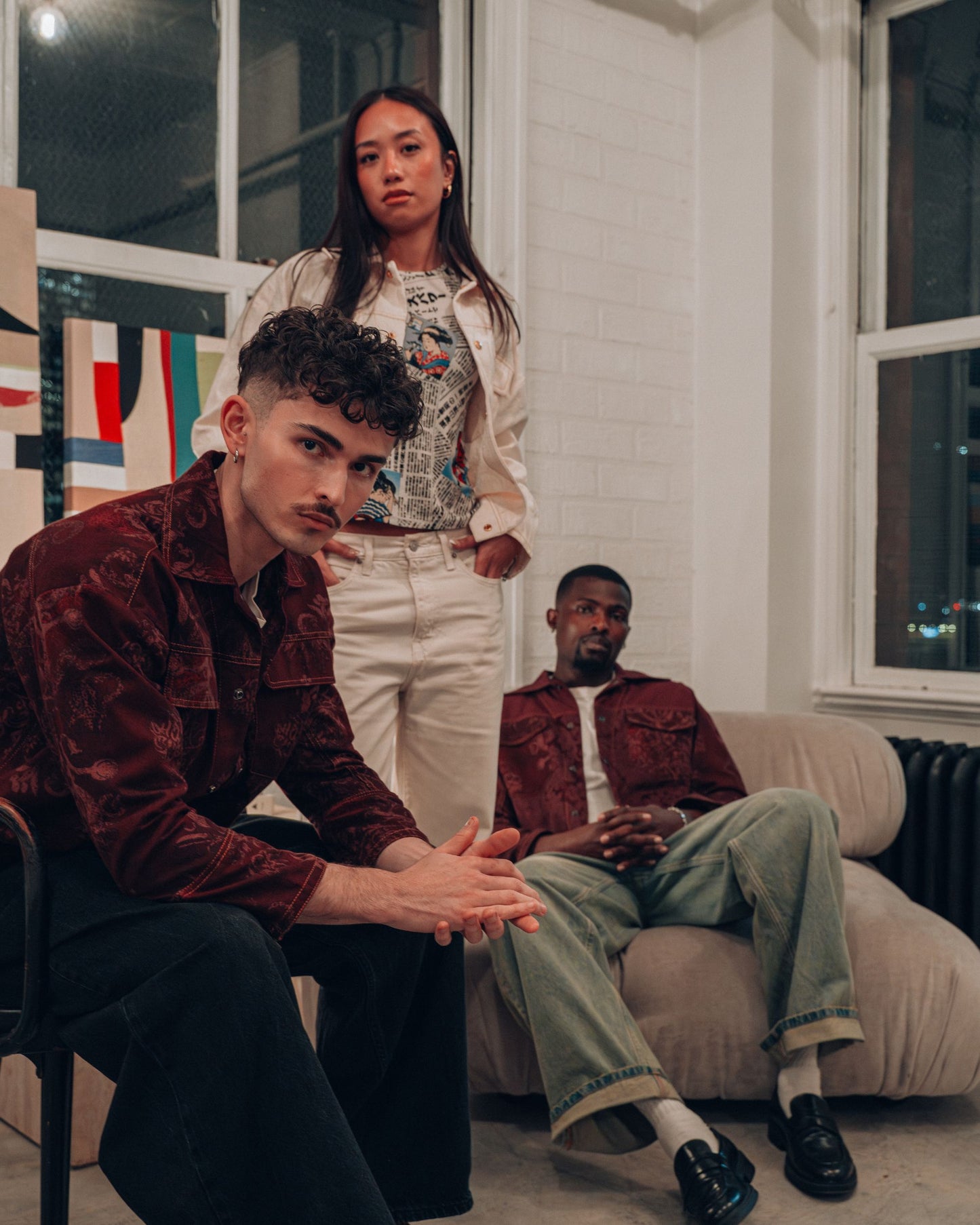 Burgundy Solid Cotton Jacket