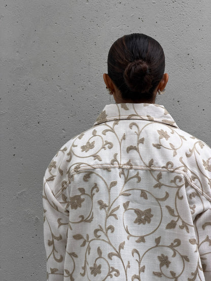 White & Grey Floral Jacket