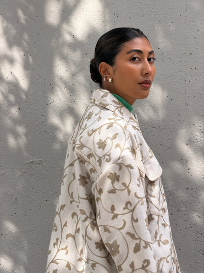 White & Grey Floral Jacket