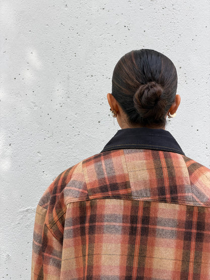 Black & Brown Plaid Wool Jacket