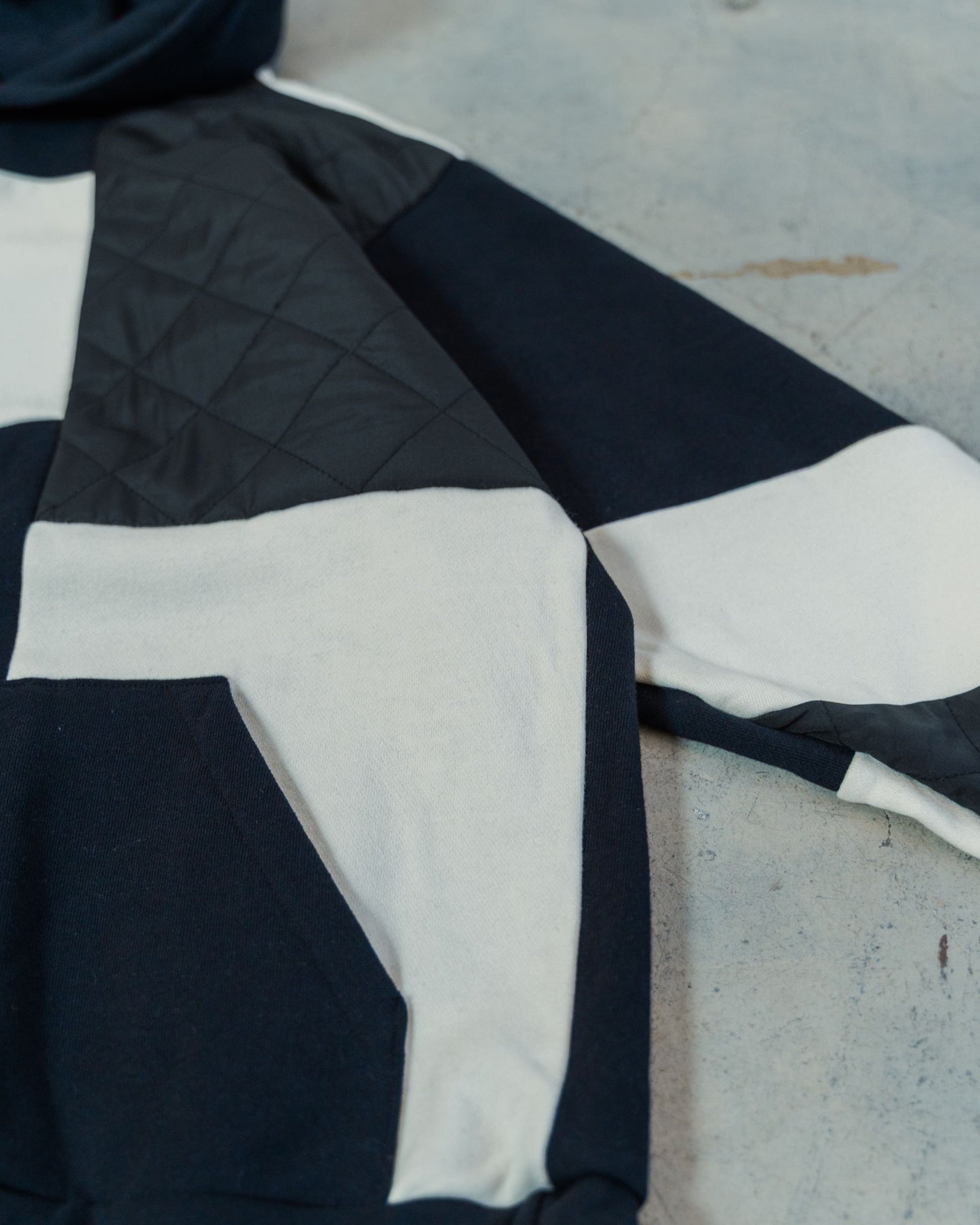 Black & White Patchwork Hoodie