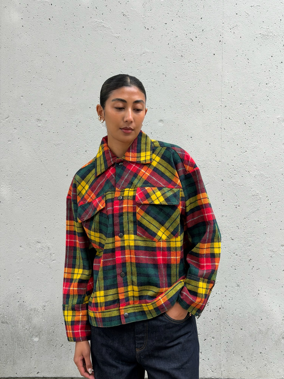 Red Wool Plaid Jacket
