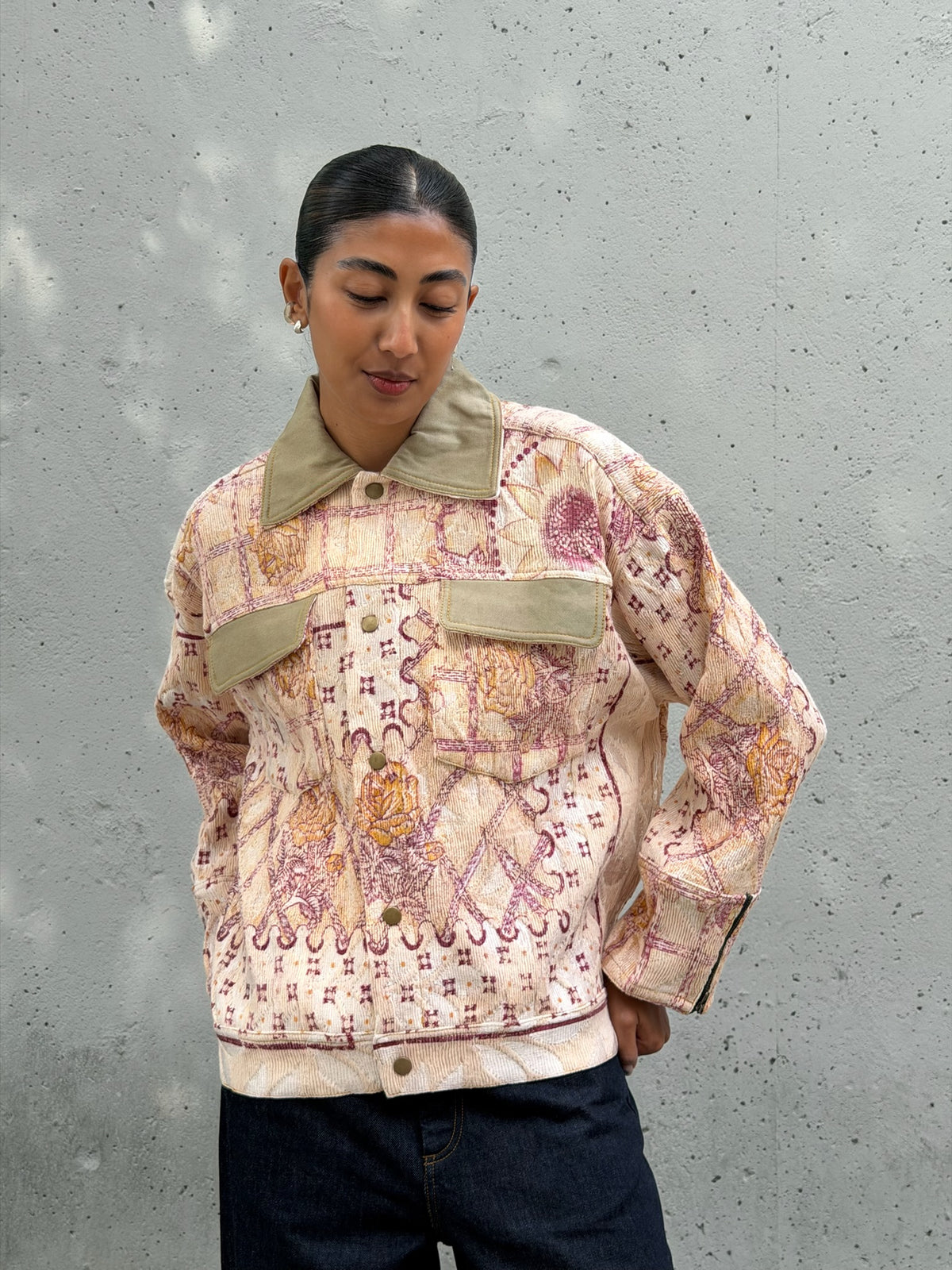 Pink Sheen Floral Jacket