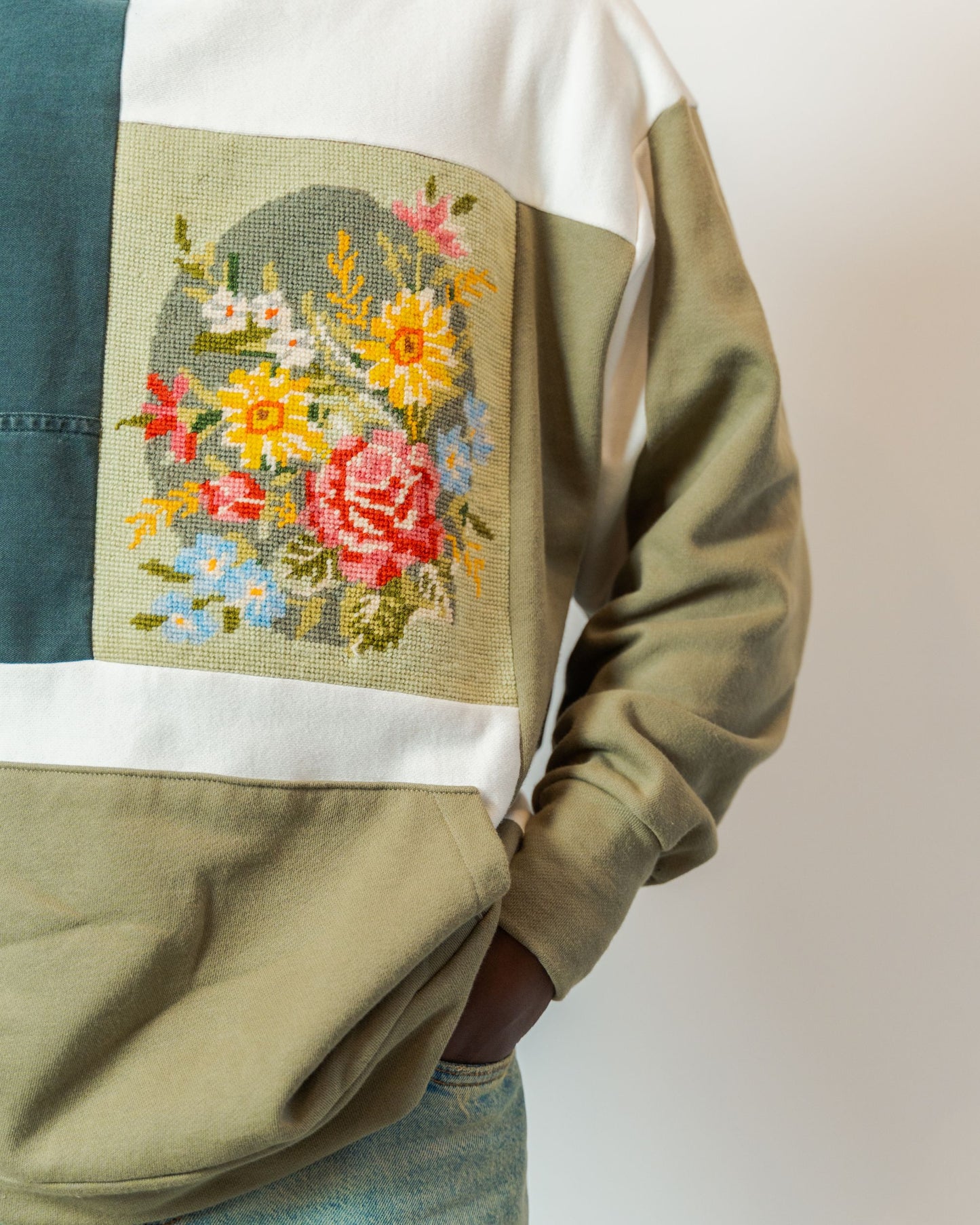 Vintage Wool Needlepoint Hoodie