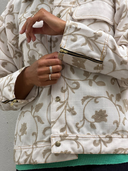 White & Grey Floral Jacket