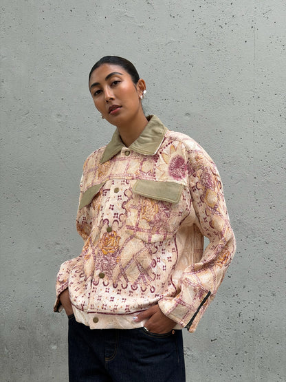 Pink Sheen Floral Jacket