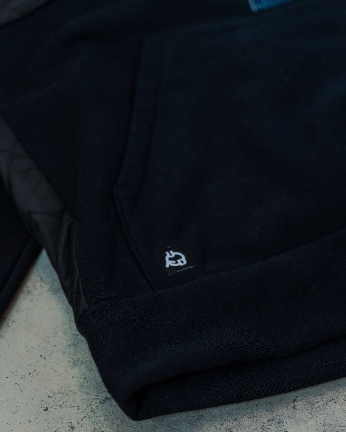 Black & Denim Patchwork Hoodie XXL