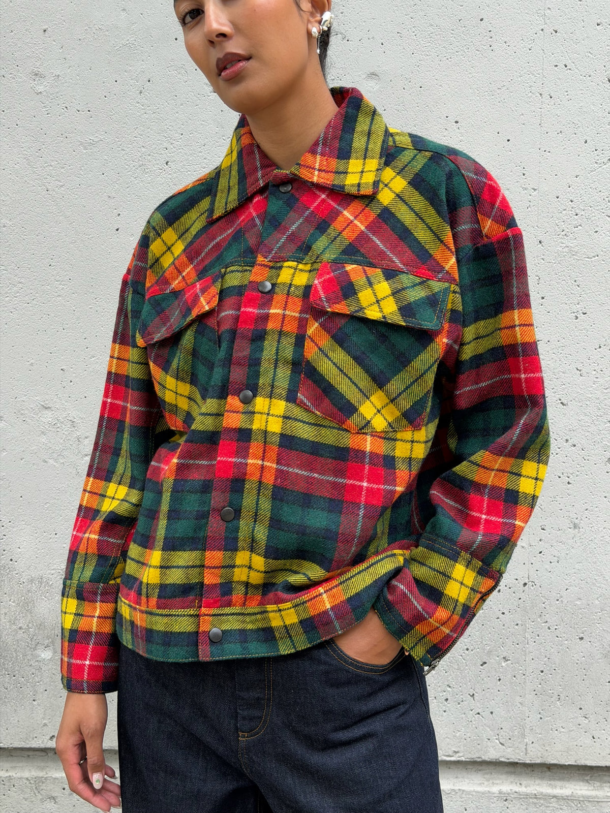 Red Wool Plaid Jacket