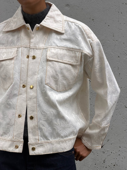 Cream Jacquard Cotton Jacket