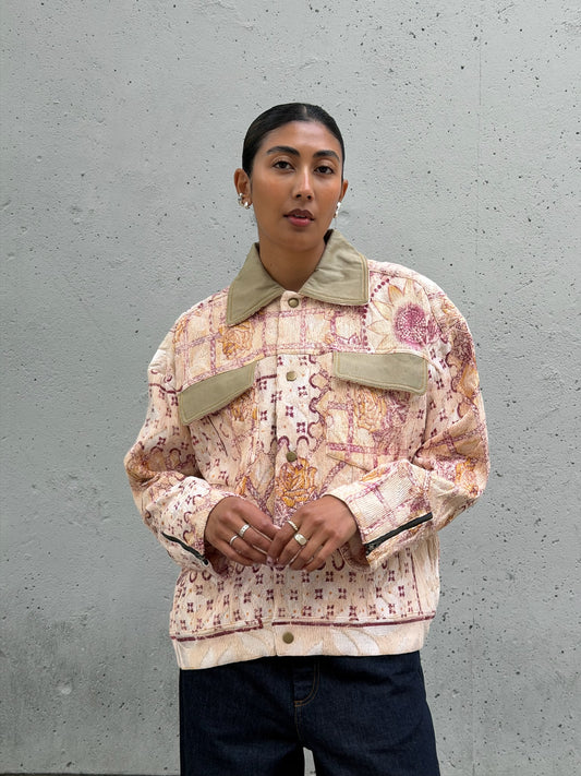 Pink Sheen Floral Jacket