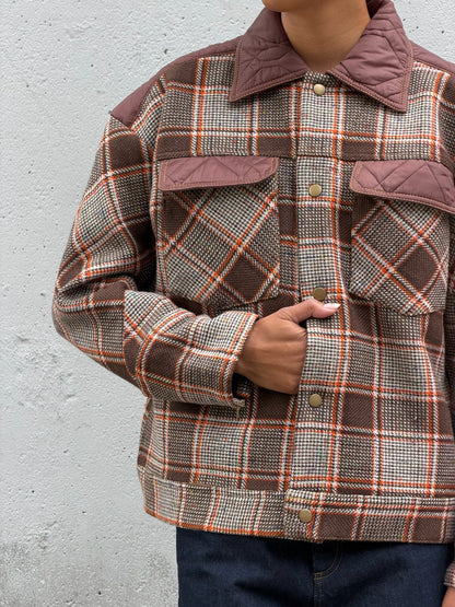 Brown Plaid Wool Jacket