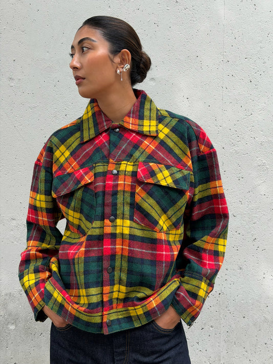 Red Wool Plaid Jacket