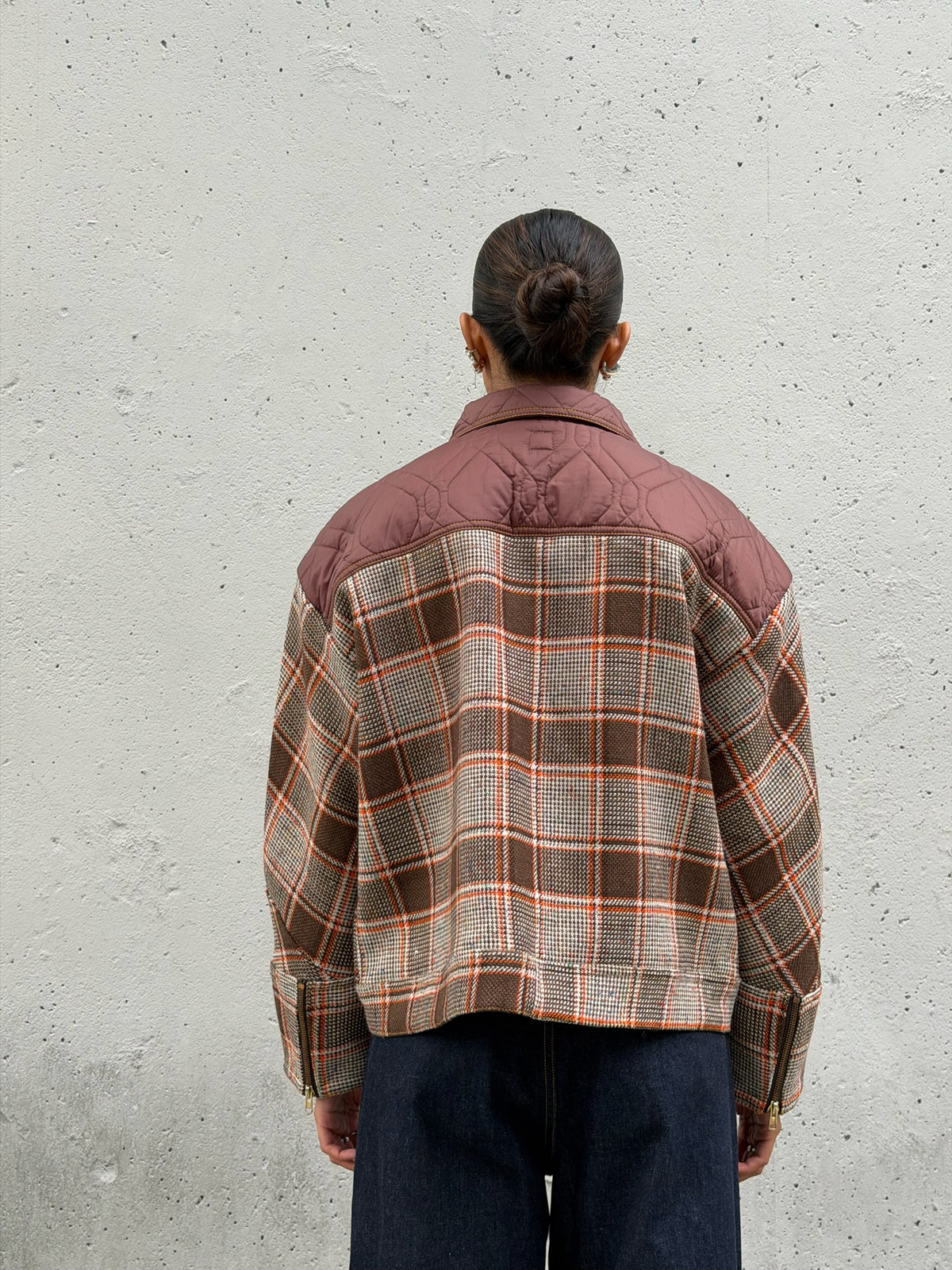 Brown Plaid Wool Jacket