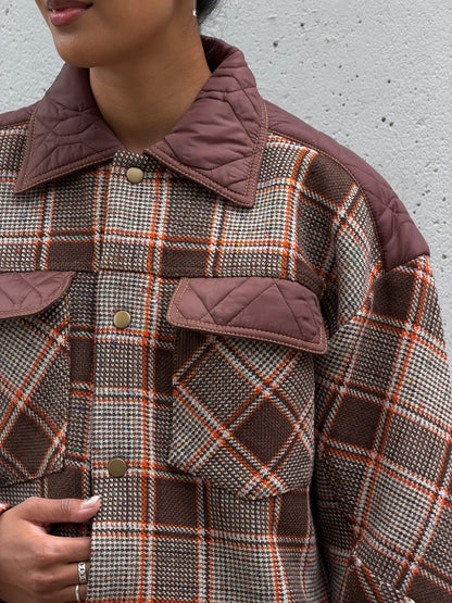 Brown Plaid Wool Jacket