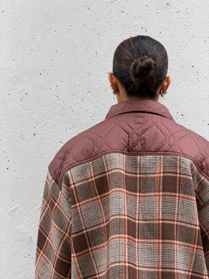 Brown Plaid Wool Jacket