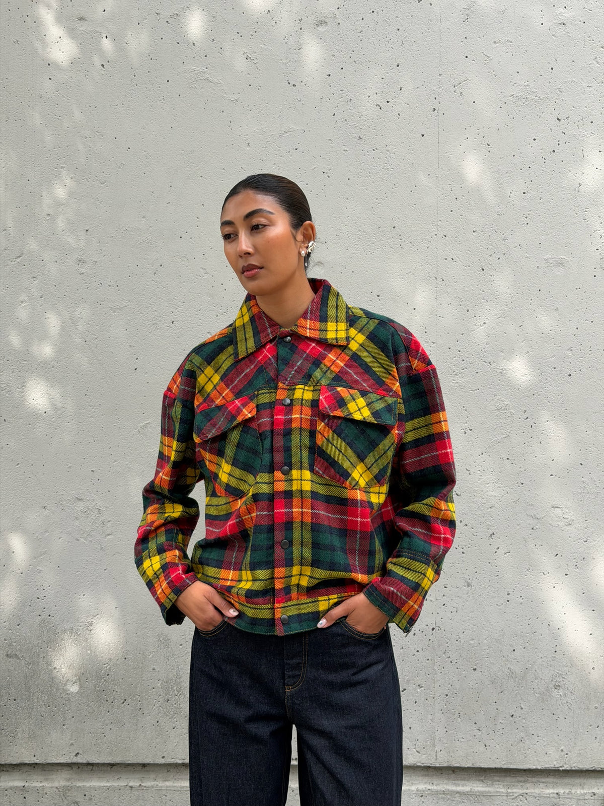Red Wool Plaid Jacket