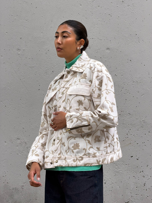 White & Grey Floral Jacket