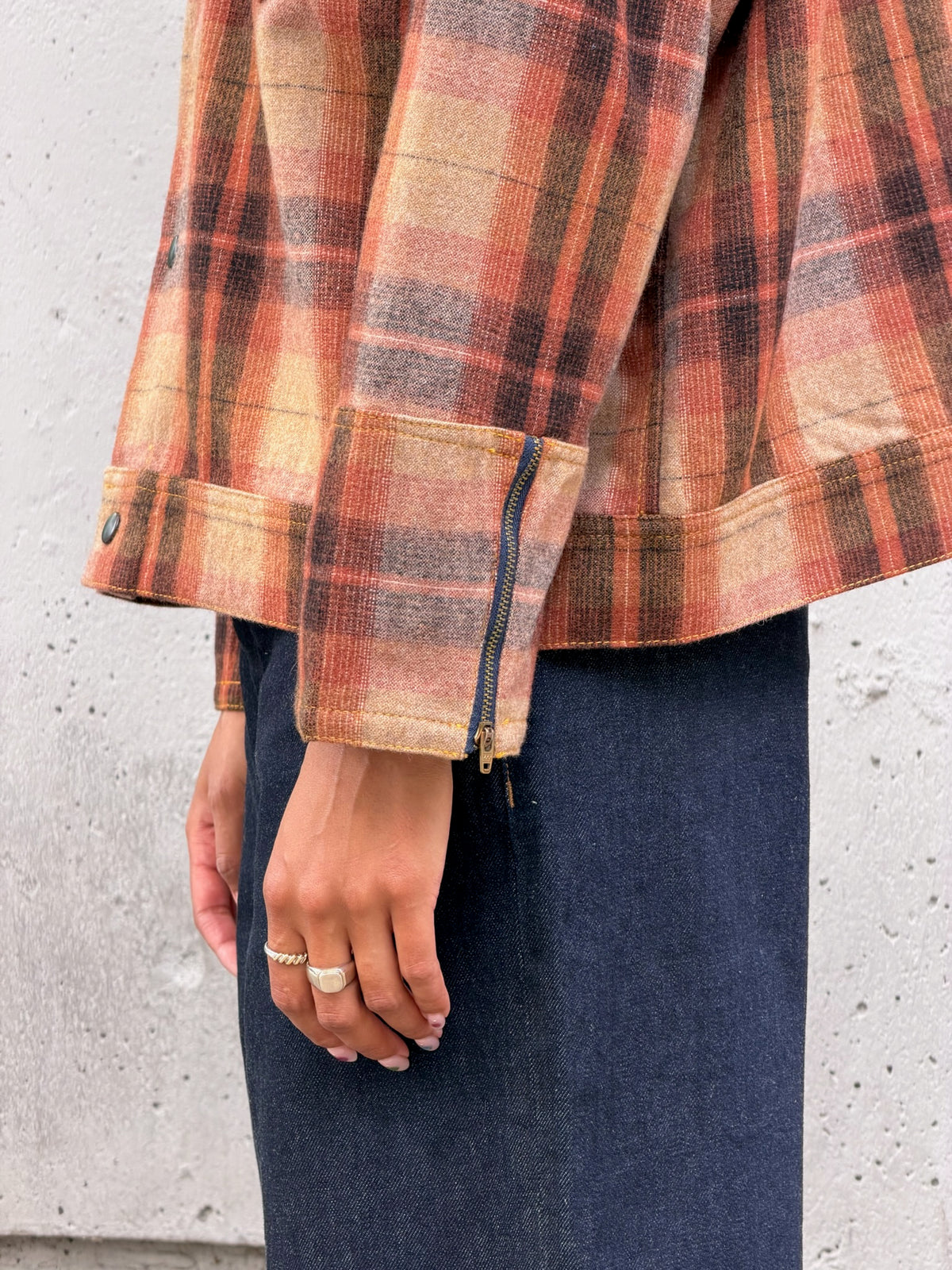 Black & Brown Plaid Wool Jacket