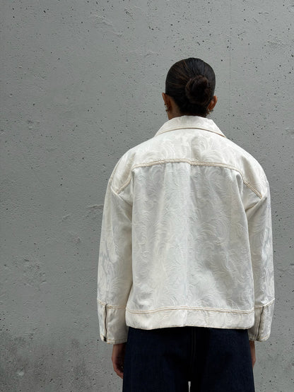 Cream Jacquard Cotton Jacket