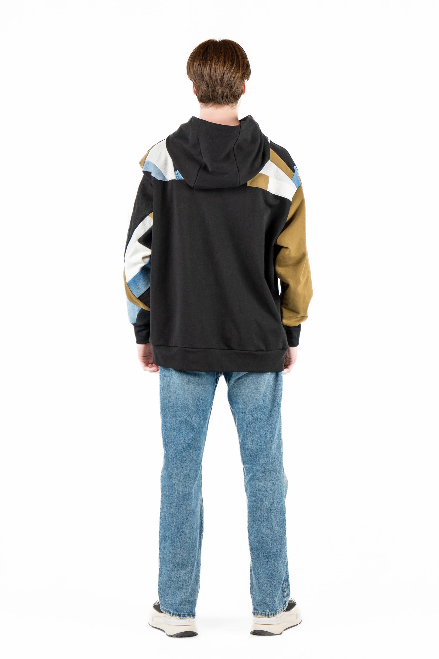 Rocks & Water Patchwork Hoodie L