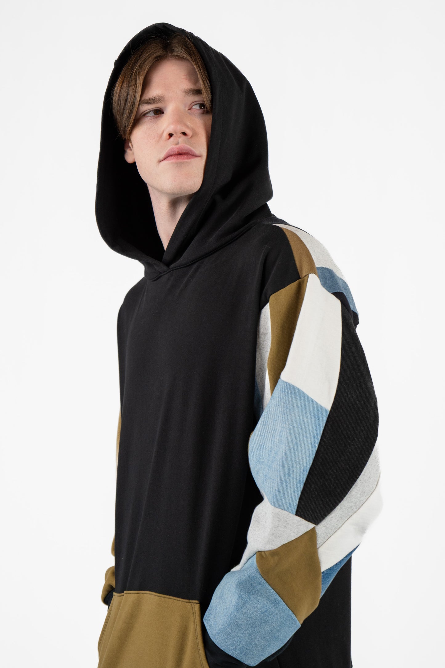 Rocks & Water Patchwork Hoodie L