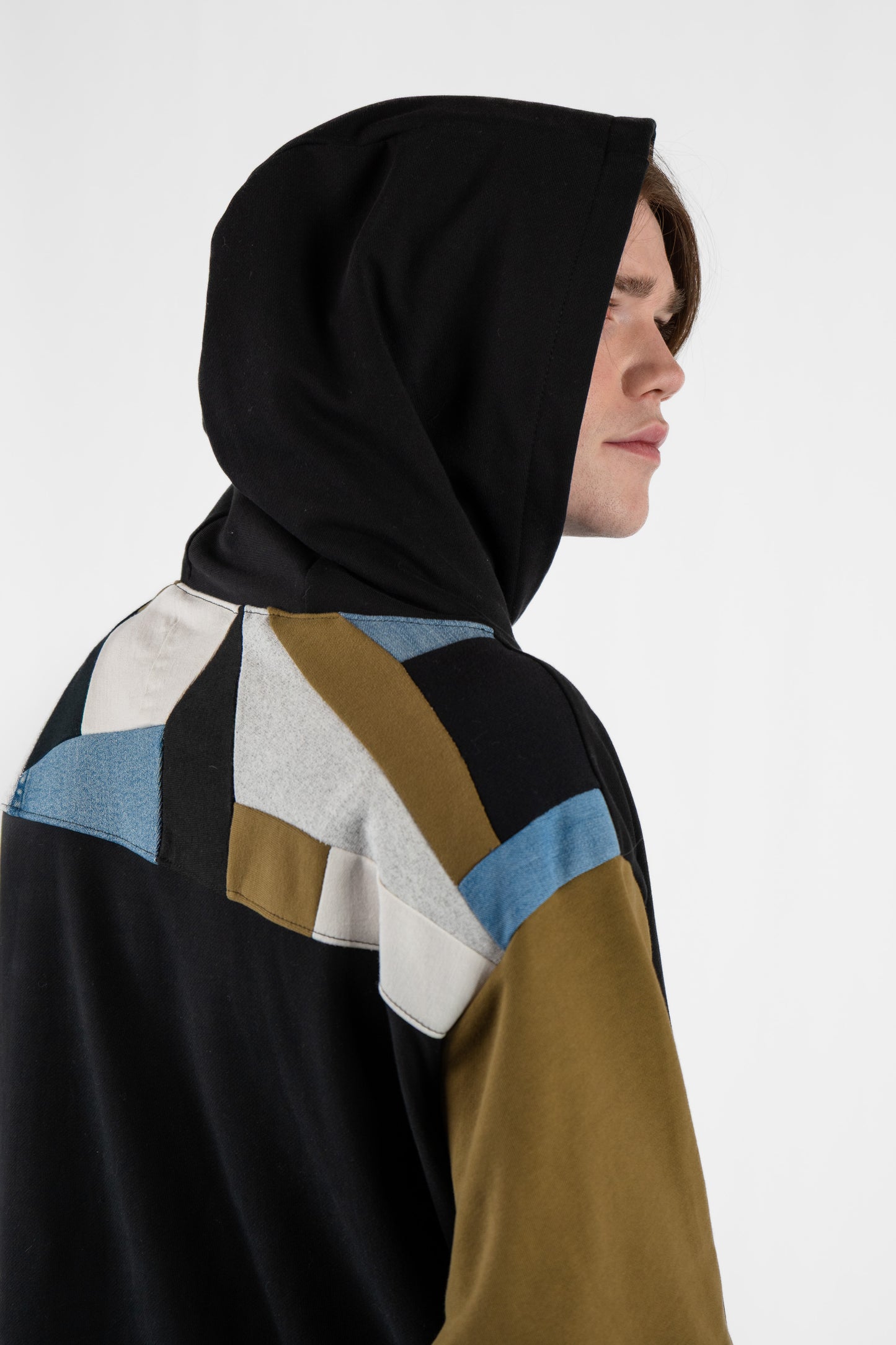 Rocks & Water Patchwork Hoodie L