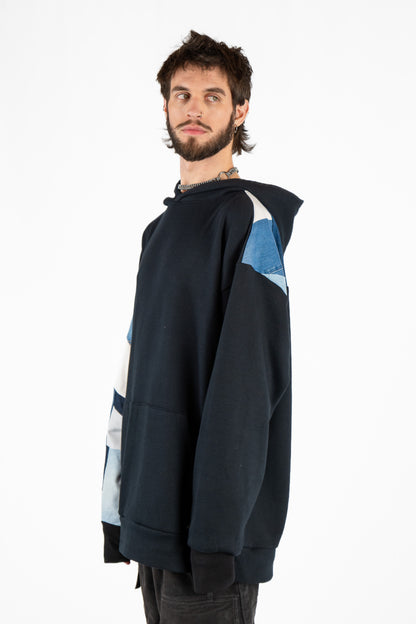 Everyday Patchwork Denim Hoodie XXL